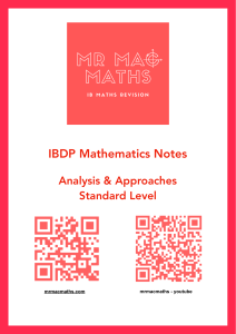 IBDP Mathematics Notes: Analysis & Approaches SL