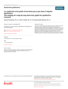 Guide d'entretien qualitatif : confection pas à pas
