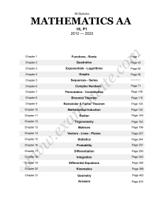 Matematyka AA HL P1: Funkcje, Pierwiastki, Zadania