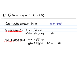 Euler's Method: Autonomous & Non-Autonomous DEs