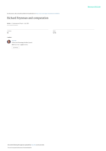 Richard Feynman and Computation: Physics & Computer Science
