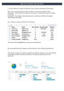 Marketing Metrics: Data, Information, Knowledge