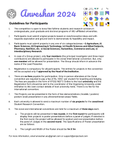 Anveshan 2024: Participant Guidelines & Requirements