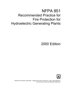 NFPA 851: Fire Protection for Hydroelectric Plants