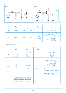 CS/CE/CG/CB/CD/CC电路参数对比表