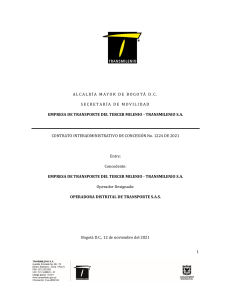 Contrato Transmilenio: Concesión No. 1224 de 2021