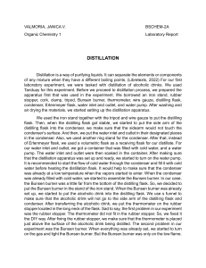 Distillation Lab Report: Organic Chemistry Experiment