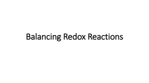 Balancing Redox Reactions: Oxidation Number Method