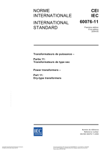 CEI 60076-11: Transformateurs de type sec