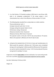 Ergonomics & Work Analysis Assignment: Productivity & Efficiency