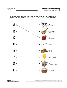 Alphabet Matching Worksheet: A-H