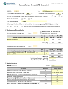 MRC Bioretention Spreadsheet: Stormwater Management Design