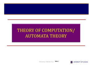 Automata Theory: Finite State Machines & Computation