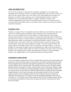 Phosphate in Cola: Spectrophotometry Lab Report