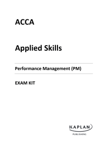 ACCA PM Exam Kit: Performance Management Applied Skills