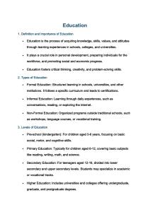 Education: Definition, Types, Levels & Importance