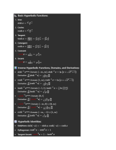 Hyperbolic Functions Cheat Sheet: Definitions & Formulas