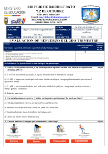 Examen Seguridad Industrial 1er Año Bachillerato