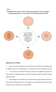 Indigenous Learners & English: Research Proposal