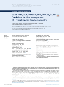 Hypertrophic Cardiomyopathy Management Guideline 2024