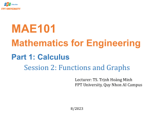 Functions and Graphs: Calculus for Engineering