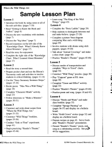 Where the Wild Things Are Lesson Plan