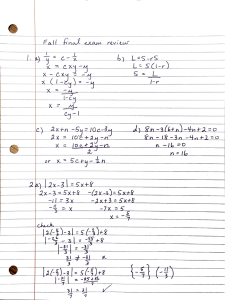 Revisión de Examen Final de Matemáticas: Ecuaciones y Álgebra