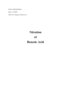 Nitration of Benzoic Acid Lab Report