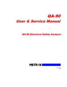 QA-90 Electrical Safety Analyzer User & Service Manual