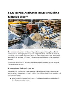 Building Materials Supply Trends in Dubai