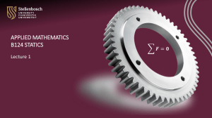 Statics Lecture: Applied Mathematics B124 - Fundamentals