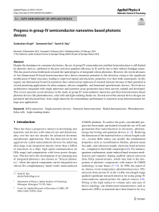 Group-IV Semiconductor Nanowires for Photonic Devices