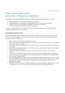 Expense Tracking Project: Student Budgeting Guide