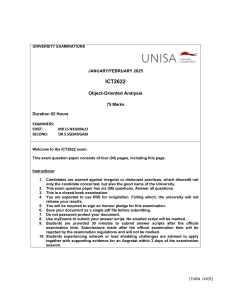 Object-Oriented Analysis Exam (ICT2622) - UNISA 2025