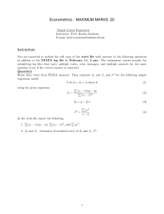 Econometrics Assignment: Simple Linear Regression