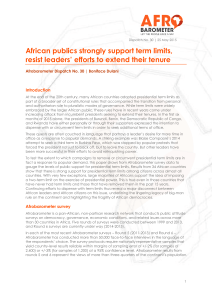 African Publics Support Term Limits: Afrobarometer Dispatch