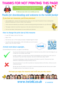 Twinkl Resource Printing & Copyright Info
