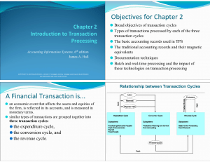 Transaction Processing in Accounting Information Systems