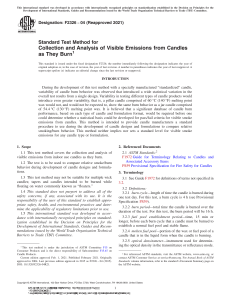 Candle Emission Test Method: ASTM F2326 Standard