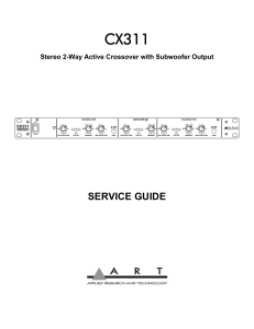 ART CX311 Crossover Service Guide