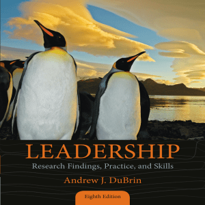 Leadership: Research, Practice, and Skills - 8th Edition