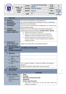 Evolution Lesson Plan: High School Science