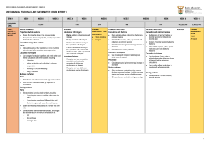 Grade 8 Math Annual Teaching Plan - Term 1