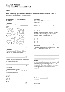 Grade 8 Maths: Ratio, Rate & VAT Worksheet