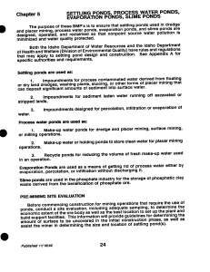 Settling Ponds Guidelines: Mining & Water Quality