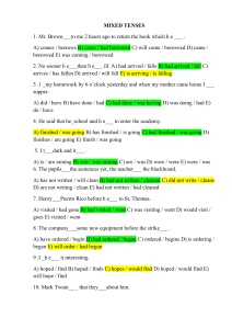 Mixed Tenses Worksheet: English Grammar Practice