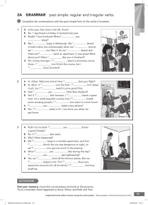 Past Simple Grammar Worksheet: Regular & Irregular Verbs