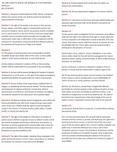 Philippine Constitution: Bill of Rights (Article III)