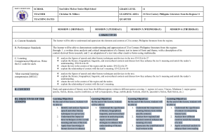 21st Century Philippine Literature Lesson Log