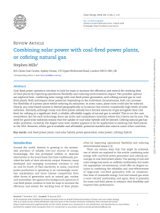 Coal-Solar Hybrids & Cofiring: Clean Energy Review